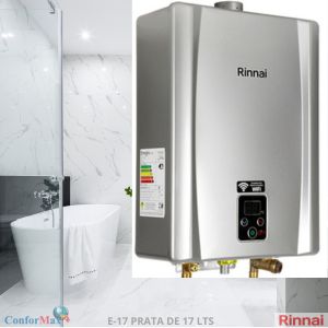 Aquecedor Rinnai E-17 de 17 litros cor Prata
